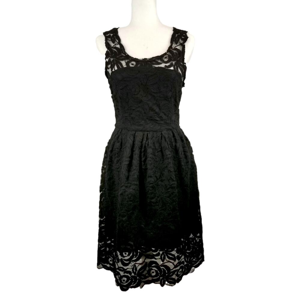 BB Dakota Black Sleeveless Lace Evening Cocktail Dress Size 6